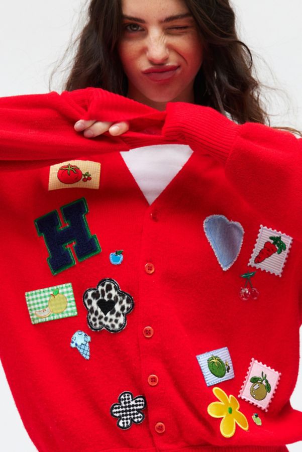 Slide View: 2: Urban Renewal Remade Golf Patch Cardigan