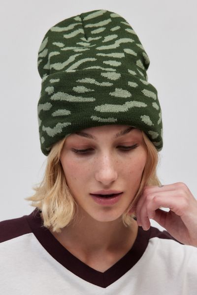 UO Jessie Essential Ribbed Printed Beanie