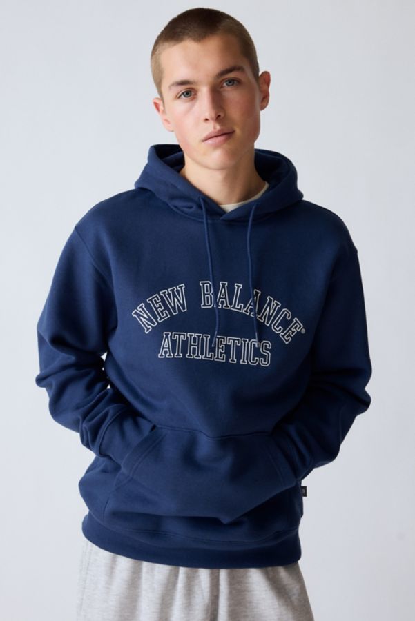 Slide View: 1: New Balance Athletics Logo Graphic Hoodie Sweatshirt