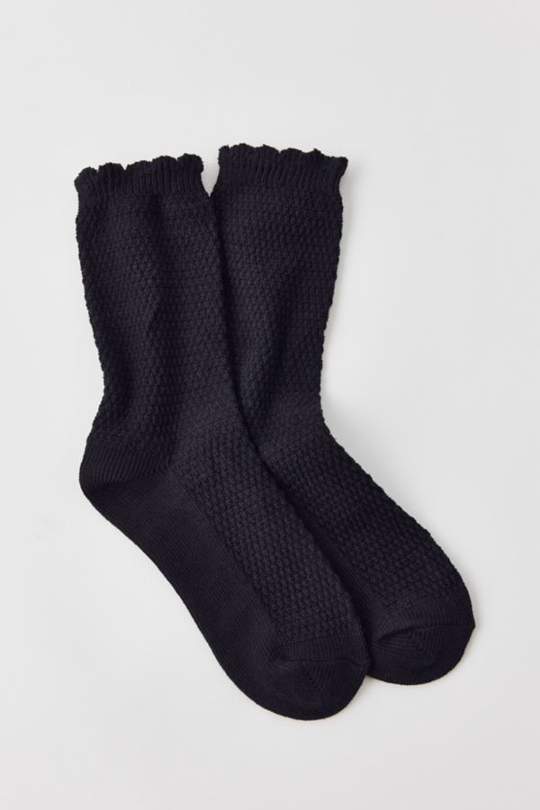 Slide View: 1: Lightweight Waffle Slouch Sock