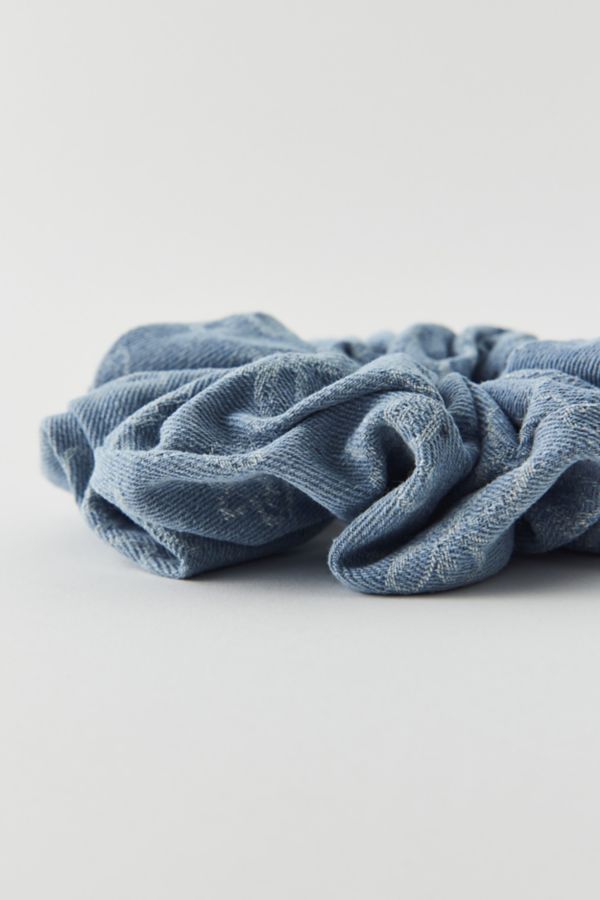 Slide View: 3: Denim Frayed Flower Scrunchie