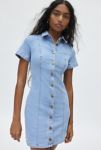 Thumbnail View 1: UO Monica Button-Up Short Sleeve Denim Mini Dress