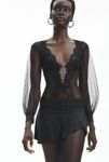 Thumbnail View 1: Thistle + Spire Constellation Dotted Mesh Long Sleeve Bodysuit