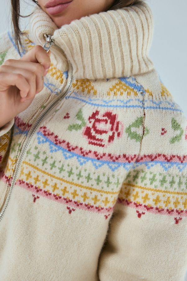 Slide View: 2: BLANKNYC Aspen Fairisle Piled Fleece Jacket