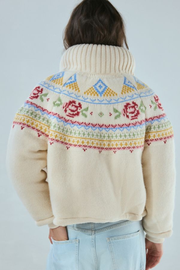 Slide View: 4: BLANKNYC Aspen Fairisle Piled Fleece Jacket