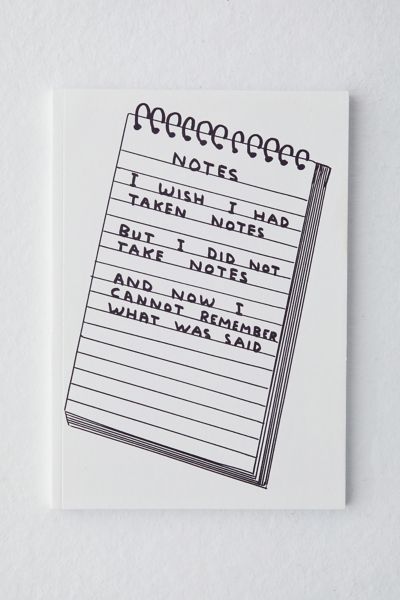 Carnet de Notes Brainbox Candy X David Shrigley J'aurais Aimé Prendre des Notes