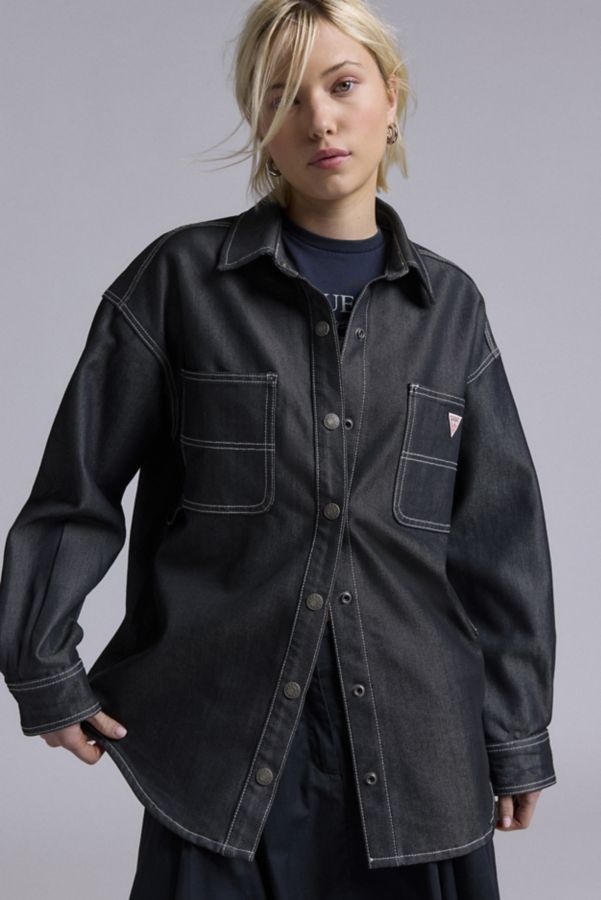 Slide View: 1: GUESS ORIGINALS Carpenter Oversized Denim Shirt