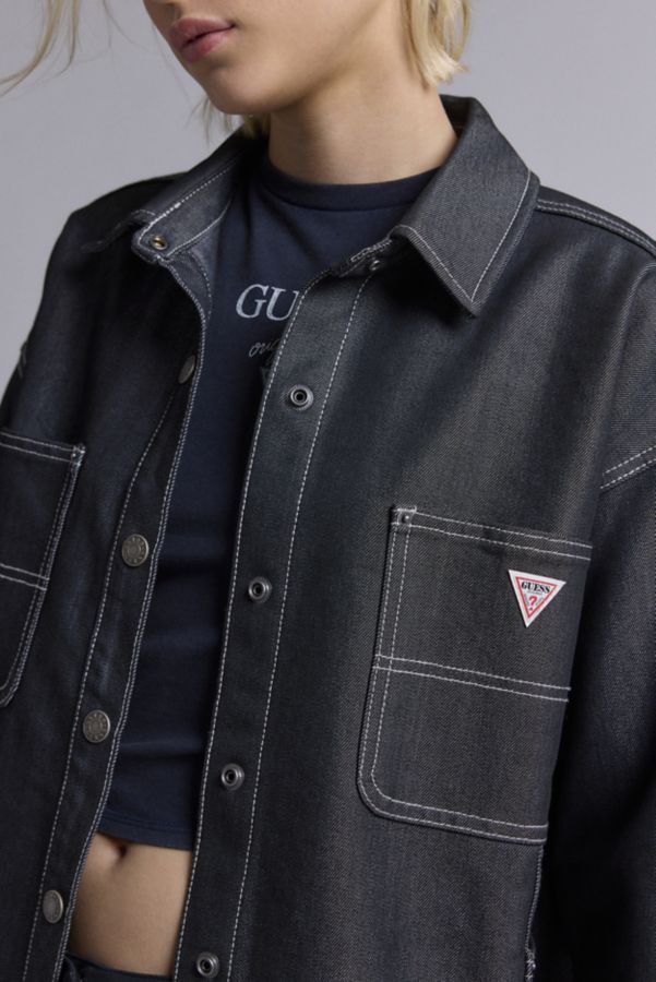 Slide View: 2: GUESS ORIGINALS Carpenter Oversized Denim Shirt