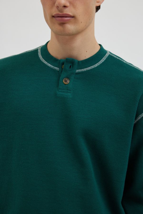 Slide View: 4: BDG Cameron Thermal Henley Tee