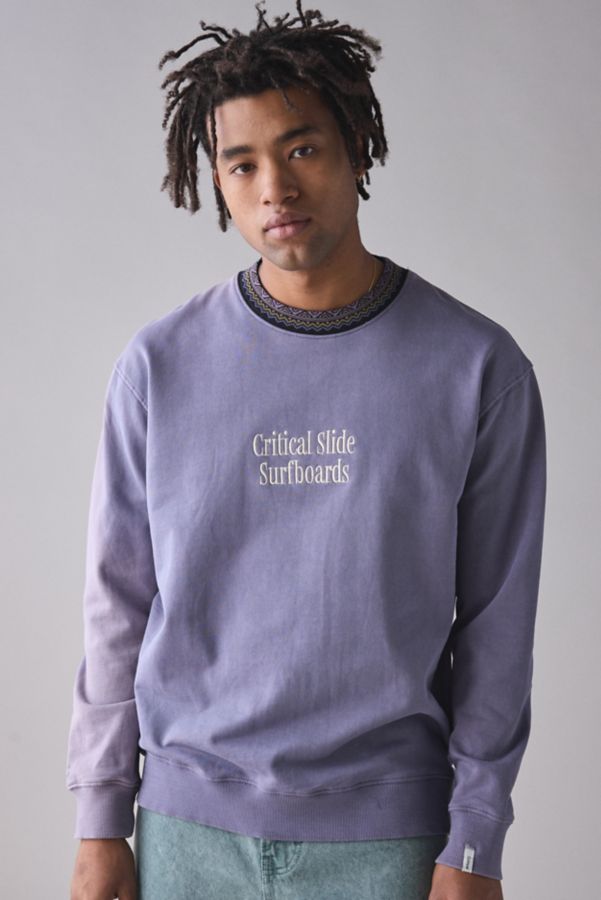 Slide View: 5: The Critical Slide Society Offset Rib Crew Neck Sweatshirt