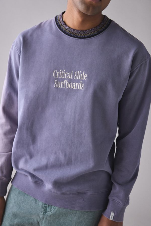 Slide View: 1: The Critical Slide Society Offset Rib Crew Neck Sweatshirt