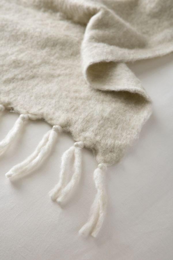 Slide View: 3: Solid Faux Mohair Fur Throw Blanket