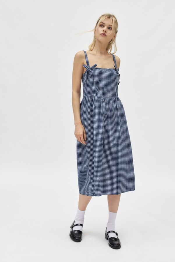 Slide View: 1: Motel Sloane Gingham Bow Detail Midi Dress