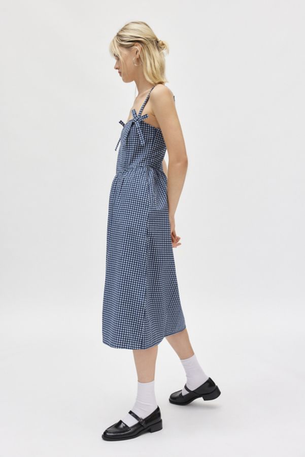 Slide View: 3: Motel Sloane Gingham Bow Detail Midi Dress