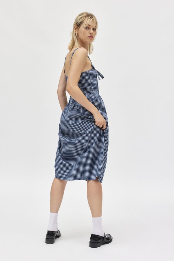 Slide View: 4: Motel Sloane Gingham Bow Detail Midi Dress