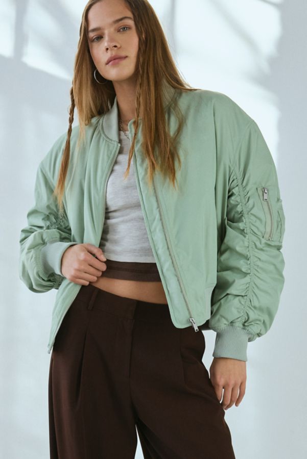 Slide View: 1: BDG Charlie Barrel Sleeve Bomber Jacket