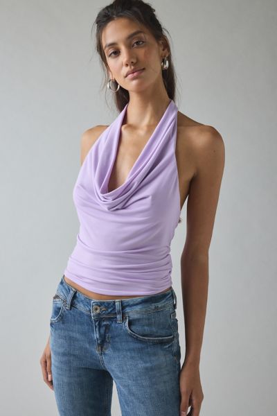 Silence + Noise Coyote Cowl Neck Halter Top