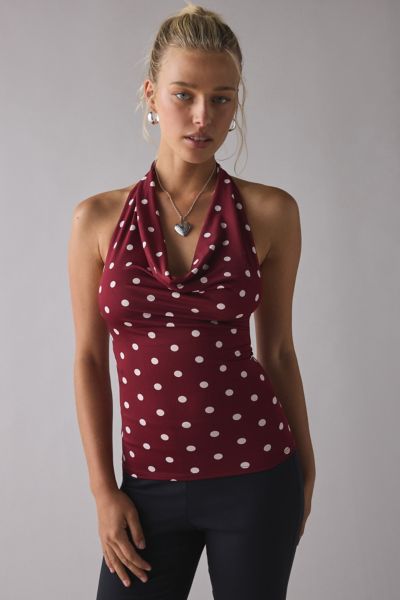 Silence + Noise Coyote Cowl Neck Halter Top