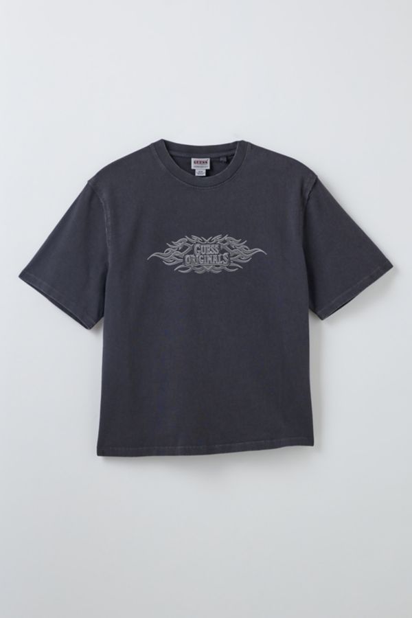 Slide View: 1: GUESS Tattoo Logo Graphic Tee