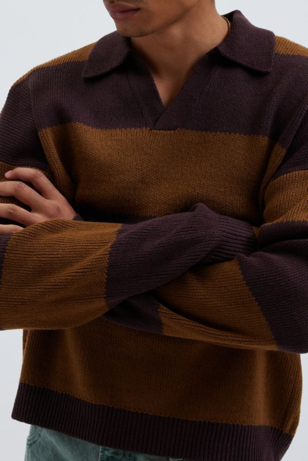 Slide View: 5: UO Benson Rugby Cropped Striped Sweater