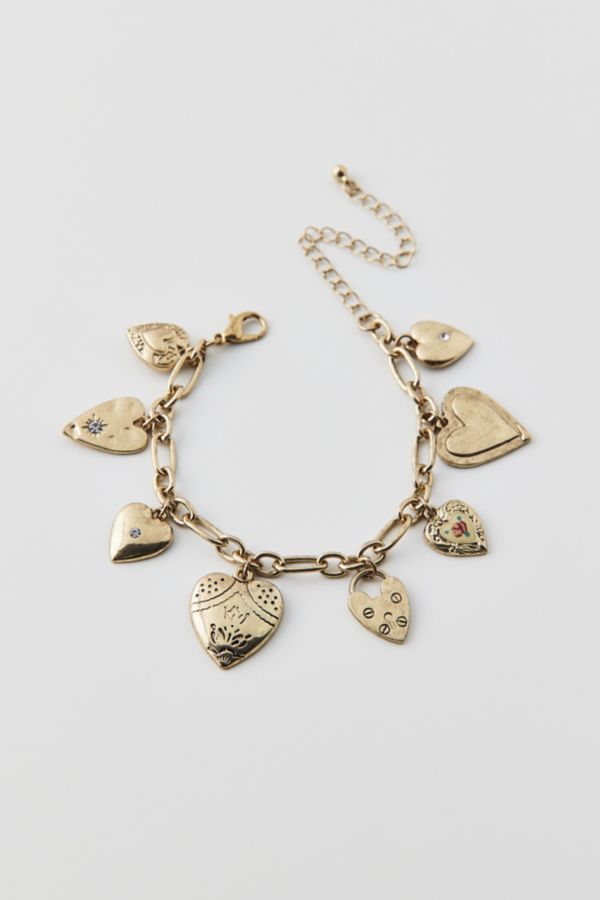 Slide View: 1: Kyla A Lot Of Heart Charm Bracelet