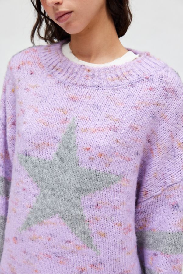 Slide View: 3: BDG Stella Star Graphic Oversized Pullover Sweater