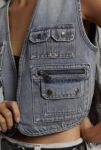 Thumbnail View 2: One Teaspoon Island Blue Cropped Denim Utility Vest