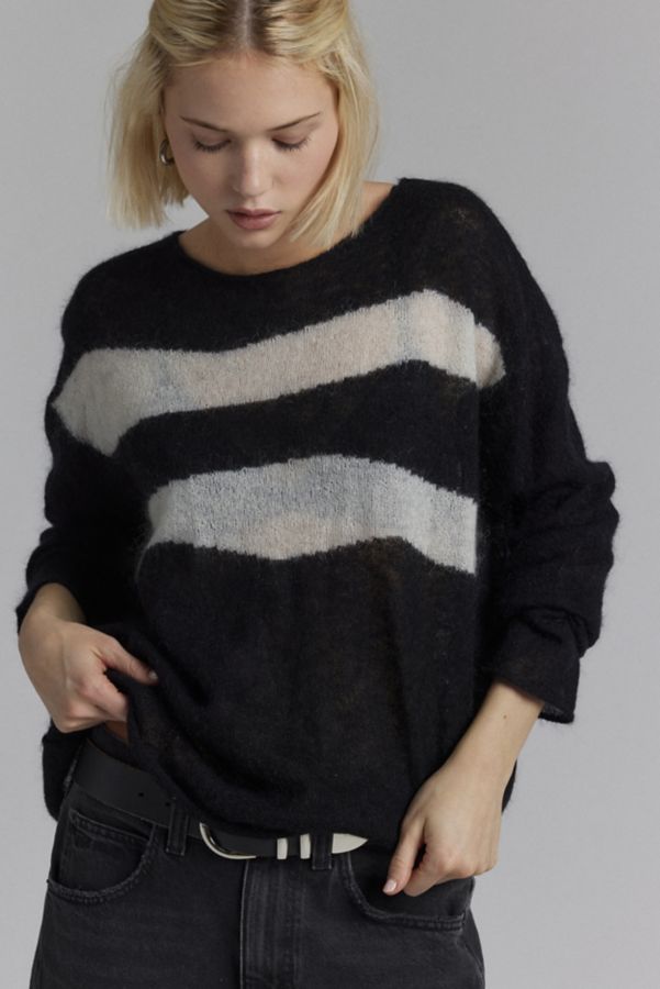 Slide View: 1: One Teaspoon Vivianne Wide Neck Stripe Sweater