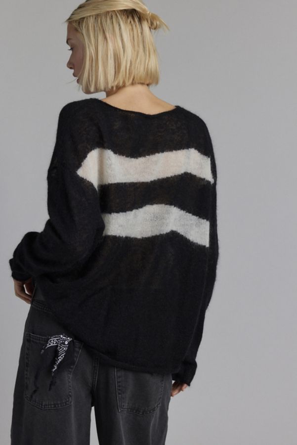 Slide View: 3: One Teaspoon Vivianne Wide Neck Stripe Sweater