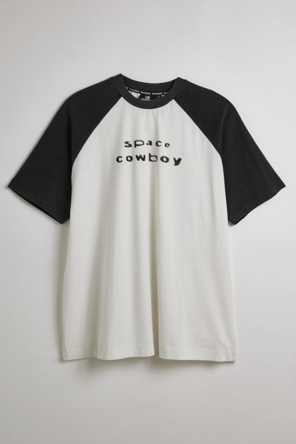 Slide View: 1: Le T-shirt de Baseball à Manches Courtes Graphique Space Cowboy de The Ragged Priest