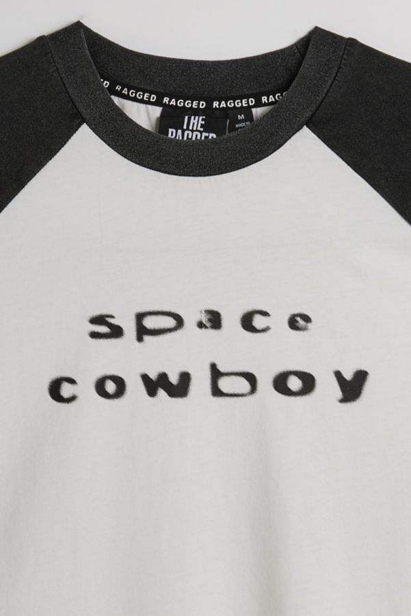 Slide View: 2: Le T-shirt de Baseball à Manches Courtes Graphique Space Cowboy de The Ragged Priest