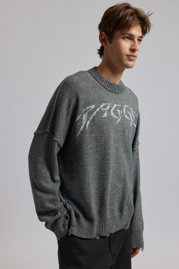 Slide View: 1: The Ragged Priest Direction Distressed Crew Neck Sweater