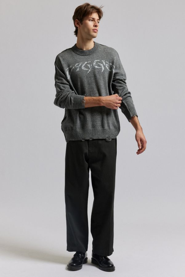 Slide View: 3: The Ragged Priest Direction Distressed Crew Neck Sweater