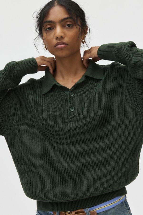 Slide View: 1: BDG Gavin Oversized Polo Sweater