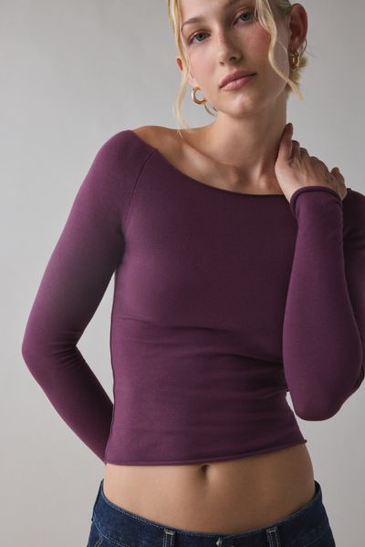 Out From Under Cotton Compression Boatneck Long Sleeve Top