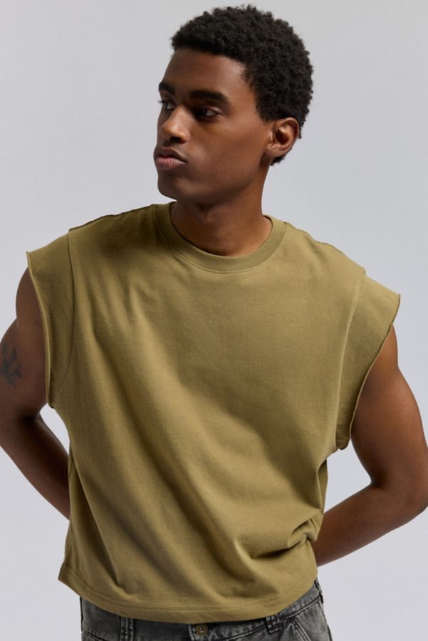 Slide View: 1: BDG Grayson Solid Cutoff Muscle Tee