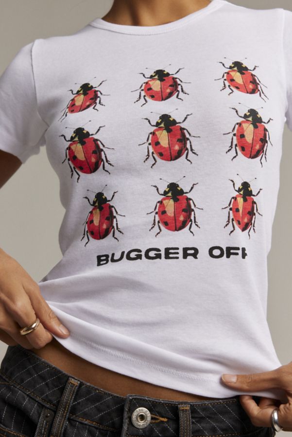 Slide View: 1: Basic Pleasure Mode Ladybug Bugger Off Graphic Baby Tee