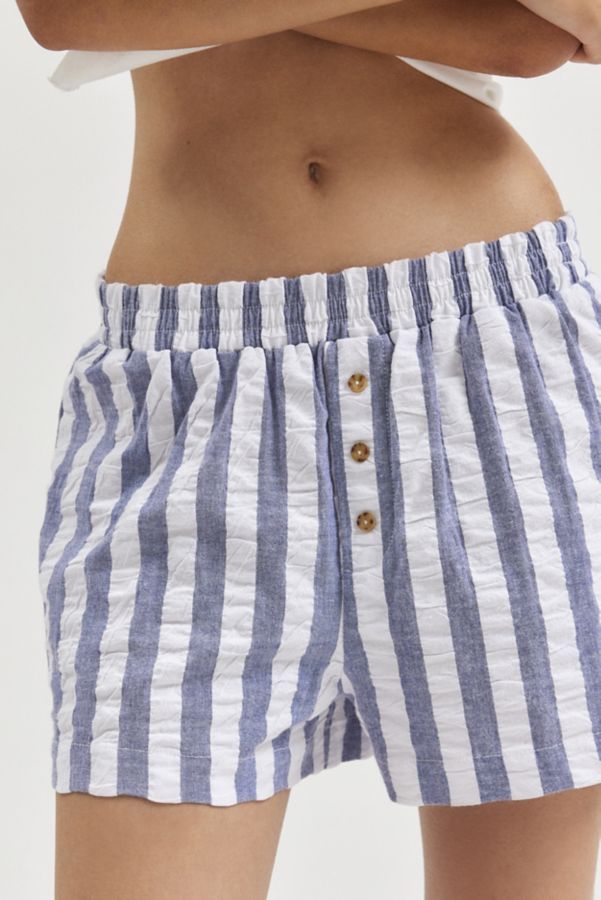 Slide View: 2: Urban Renewal Remnants Made In LA Seersucker Wide Stripe Button Front Boxer Short