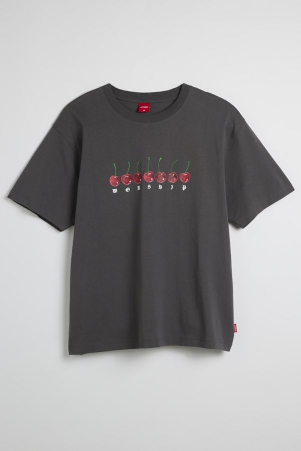 Slide View: 1: WORSHIP SUPPLIES Cherry Logo Graphic Tee