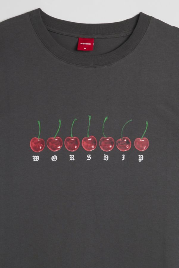 Slide View: 2: WORSHIP SUPPLIES Cherry Logo Graphic Tee