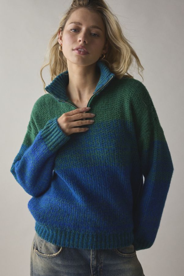 Slide View: 1: Hosbjerg Ruth Quarter Zip Pullover Sweater