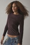 Thumbnail View 1: Hosbjerg Roberta Fringe Knit Long Sleeve Top