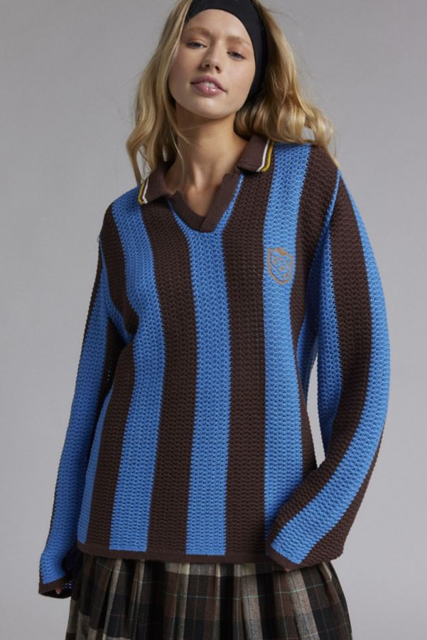 Slide View: 1: BDG Mitchelle Embroidered Crest Polo Sweater