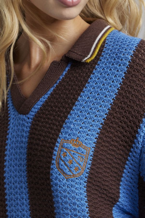 Slide View: 2: BDG Mitchelle Embroidered Crest Polo Sweater