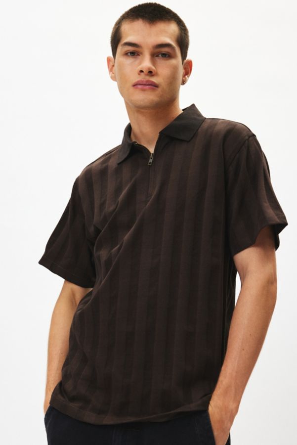 Slide View: 1: THRILLS Art & Industriel Quart-Zip Polo Tee