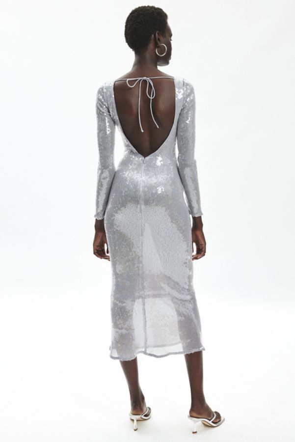 Slide View: 3: Bardot Verona Sequin Long Sleeve Maxi Dress