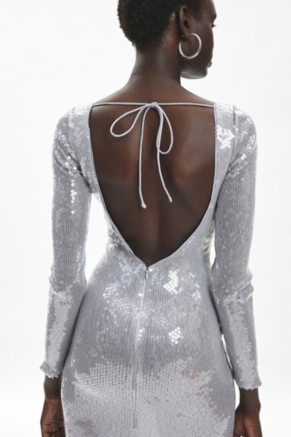 Slide View: 4: Bardot Verona Sequin Long Sleeve Maxi Dress