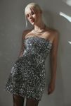 Thumbnail View 1: Bardot Sequin Velour Fit-And-Flare Mini Dress