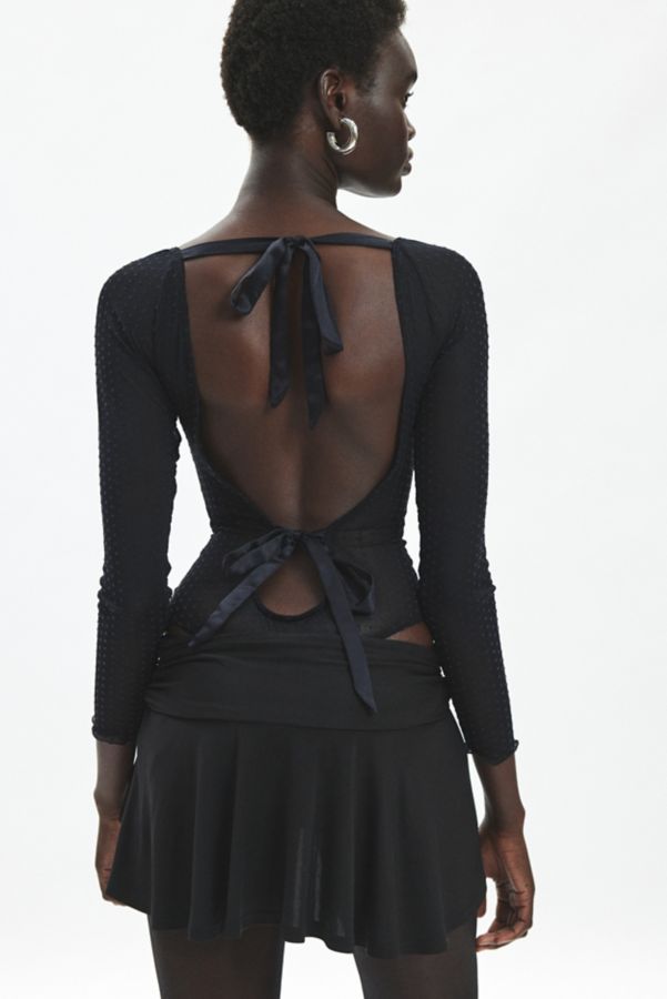 Slide View: 1: Out From Under Tango Swiss Dotted Open Back Bodysuit