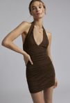 Thumbnail View 1: Silence + Noise Allin Plunge Halter Mini Dress